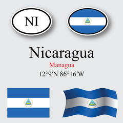 nicaragua icons set