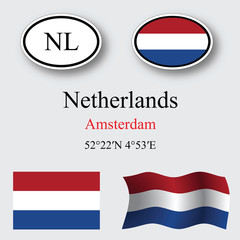 netherlands icons set