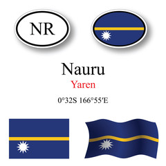 nauru icons set