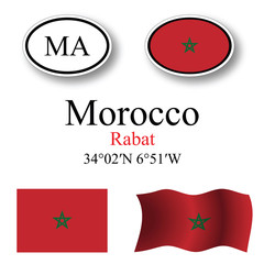 morocco icons set