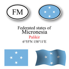micronesia icons set