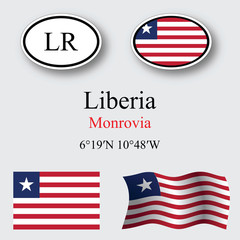 liberia icons set