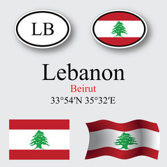 lebanon icons set