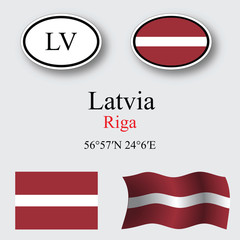 latvia icons set
