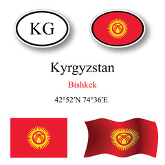 kyrgyzstan icons set