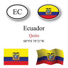 ecuador icons set
