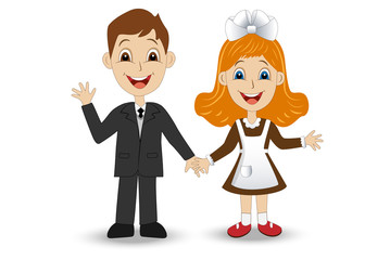 funny kids on a white background