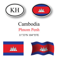 cambodia icons set