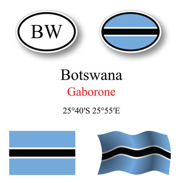 botswana icons set