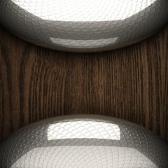 wooden background with metal element