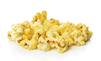 Popcorn isolated on the white background