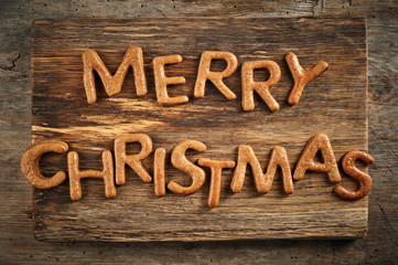 gingerbread words Merry Christmas