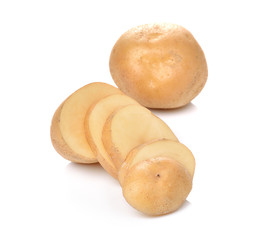 Potatoes with peel isolated on white background