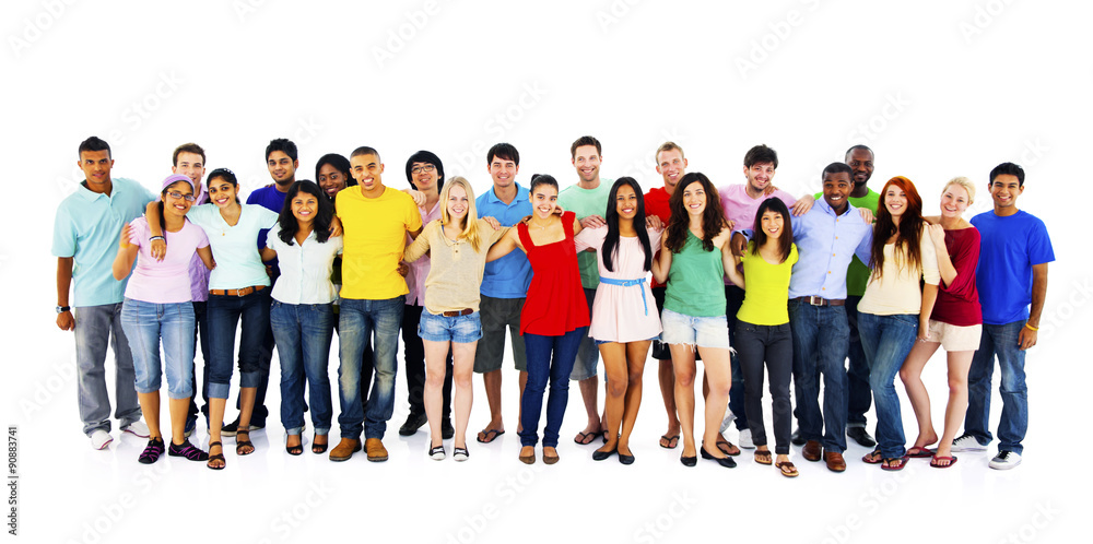 Wall mural diversity people crowd friends communication concept - Wall murals
