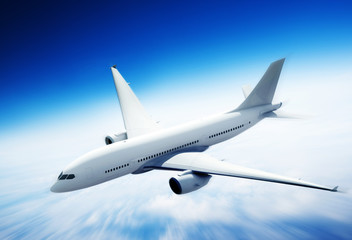 Airplane Skyline Horizon Flight Cloud Concept