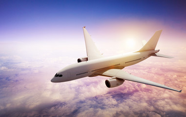 Fototapeta na wymiar Airplane Skyline Horizon Flight Cloud Concept