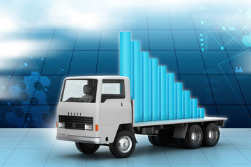 Success full graph on a truck in color background