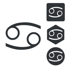 Cancer icon set, monochrome