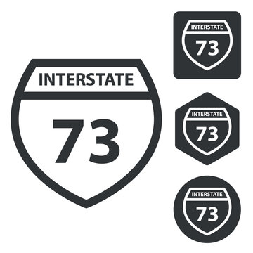 Interstate 73 icon set, monochrome