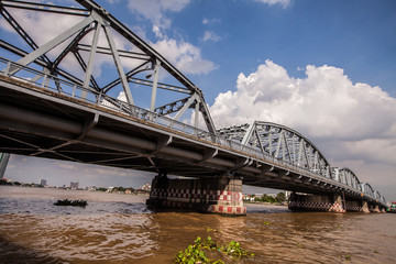 Krung Thon Bridge or Sang Hi Bridge over the Chao Phraya river i