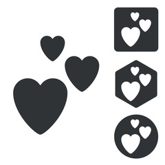 Love icon set, monochrome