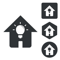 House light icon set, monochrome