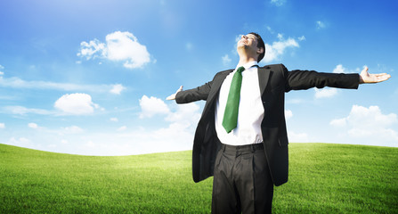 Businessman Freedom Relaxation Getaway Refreshment Concept