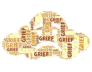 Obraz premium Grief Word Means Broken Hearted And Angst