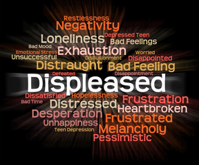 Displeased Word Means Put Out And Aggravate - obrazy, fototapety, plakaty