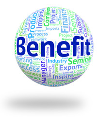 Benefit Word Shows Perk Bonus And Wordclouds