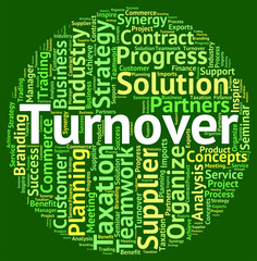 Turnover Word Shows Gross Sales And Business