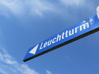 Obraz premium Leuchtturm Wegweiser