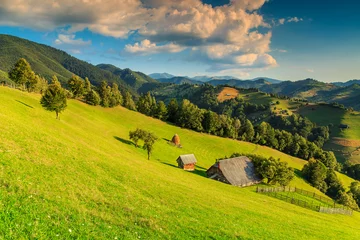 Schilderijen op glas Stunning rural landscape near Bran,Transylvania,Romania,Europe © janoka82