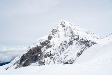 Mountain peaks of winter alps