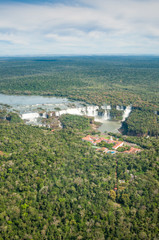 Fototapeta na wymiar Helicopter Iguacu water Falls, Brazil Iguazu