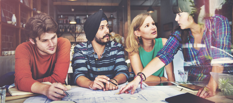 Diverse Architect People Group Working Concept