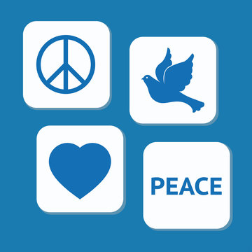 Peace day icons set