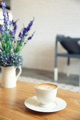 coffee on wood background