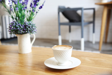 coffee on wood background