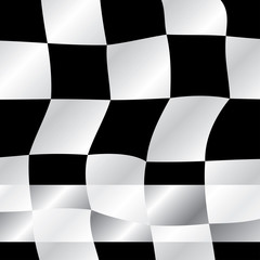 Stylized Checkered flag with text line on the bottom, vector illustration 