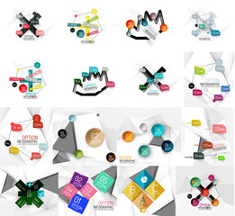 Obraz premium Set of abstract geometric paper infographic banner templates