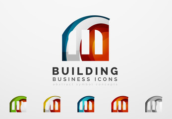 Set of real estate or building logo business icons