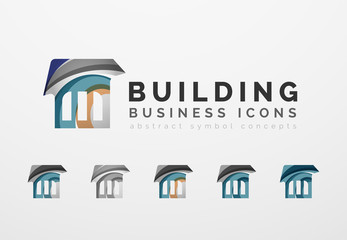 Obraz premium Set of real estate or building logo business icons