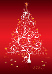 Stylized Christmas tree, vector illustration
