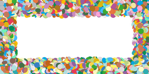 Abstract Colourful Horizontal Vector Confetti Panorama Frame - Formed as Rectangle Banner - Konfetti Hintergrund, Freifläche, Textfläche, Website Head, Vorlage, Karte, Flyer