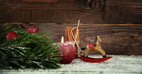 Grußkarte - Weihnachtlicher Hintergrund - Adventskerze