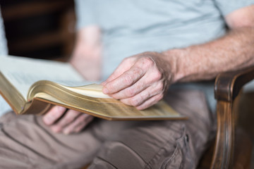 Man reading the Bible