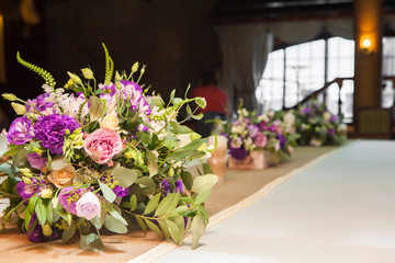 bouquet of flowers in restaurant