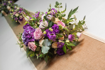 bouquet of flowers in restaurant