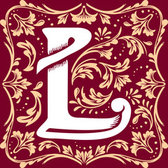 old vintage letter L